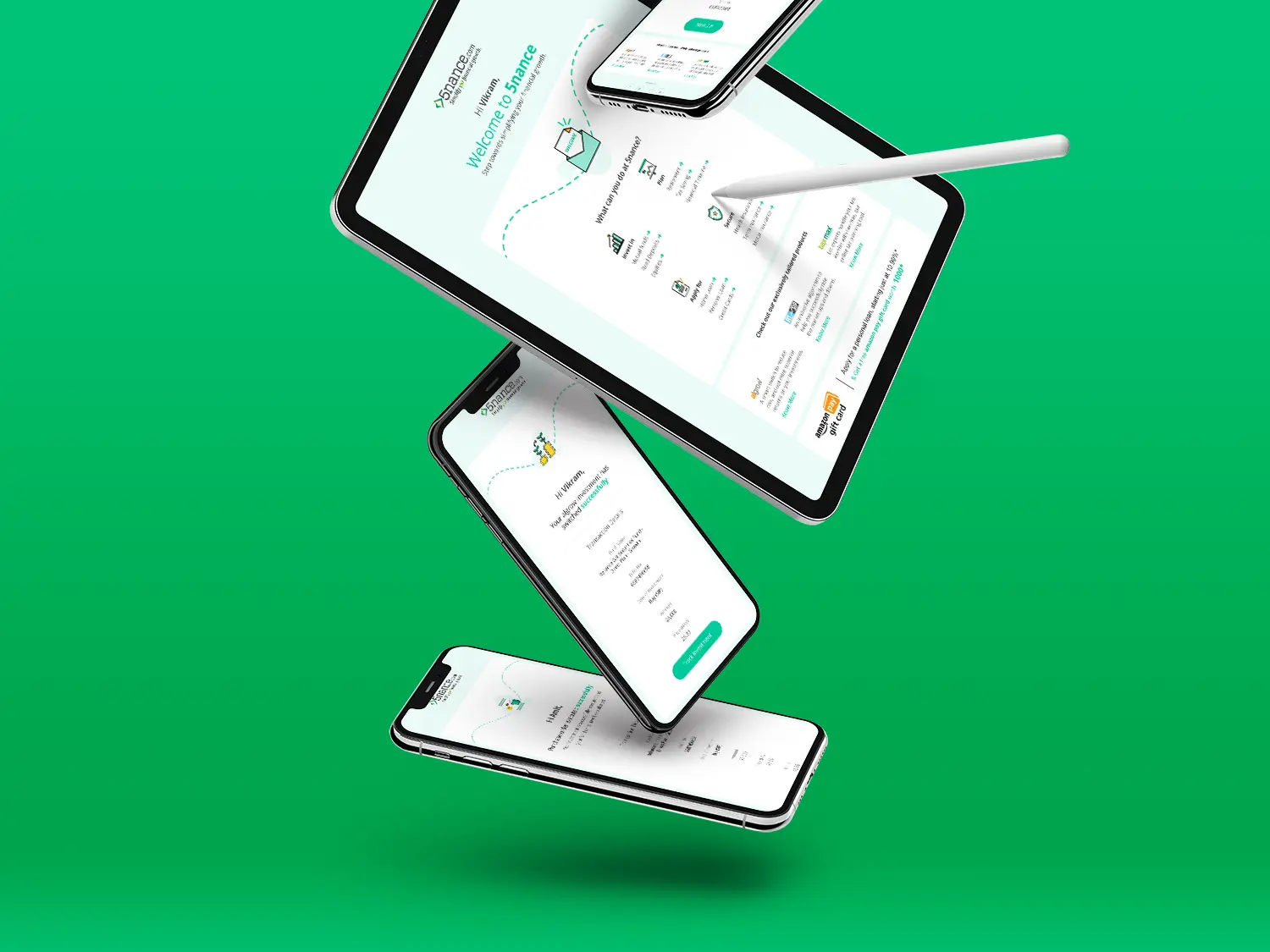 Stack of designs that shows different emails
